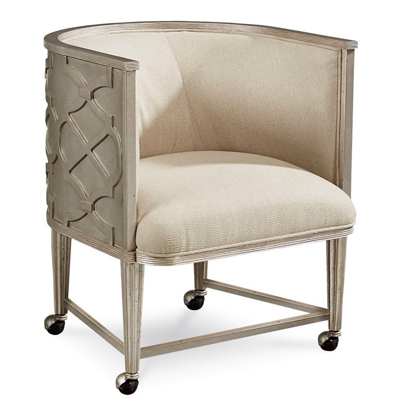 A R T Furniture Morrissey Wood And Upholstered Glam Barrel Chair With   2137278 L 