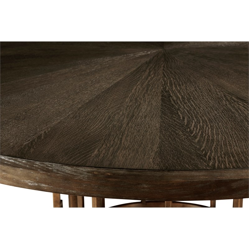 A R T Furniture Woodwright Round, Round Wood Top Metal Base Dining Table