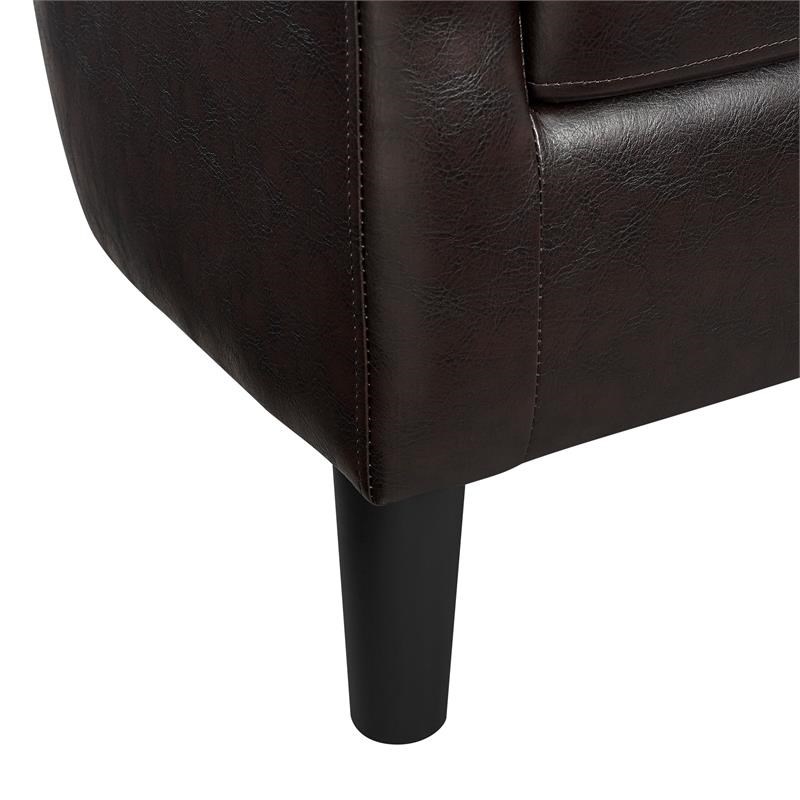 yl grand jazouli faux leather barrel accent chair and ottoman in dark