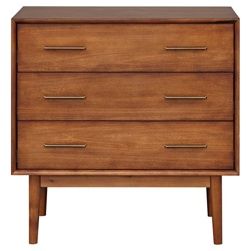 Unique Furniture Lavina 3-Drawer Contemporary Wood Dresser in Walnut