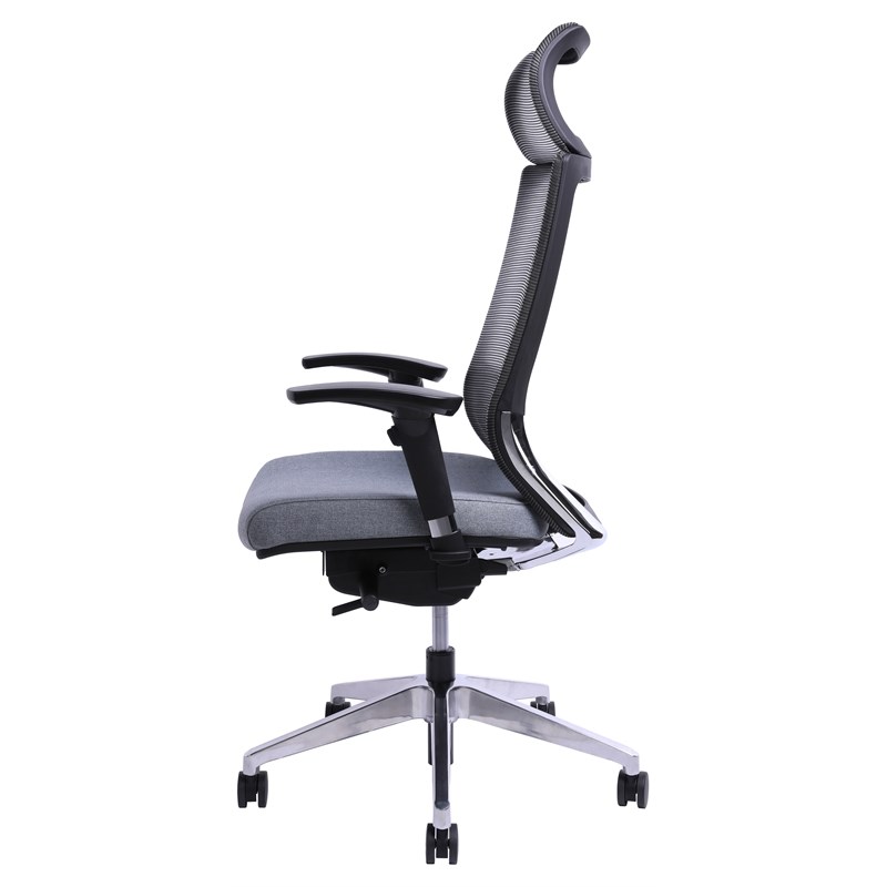 Unique Furniture CEO Executive High-Back Fabric Seat Office Chair in Gray