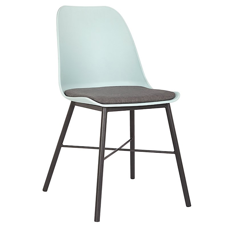 Unique Furniture Whistler Fabric Side Chair in Light Blue and Gray (Set of 2)
