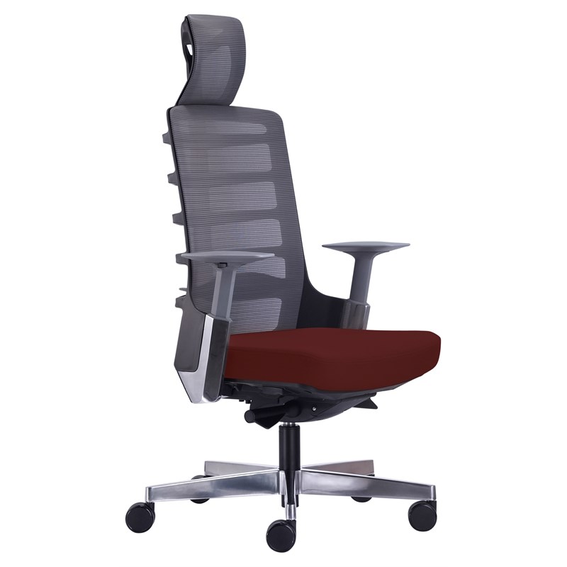 Unique Furniture Seattle Fabric Seat Executive High Back Office Chair in Red