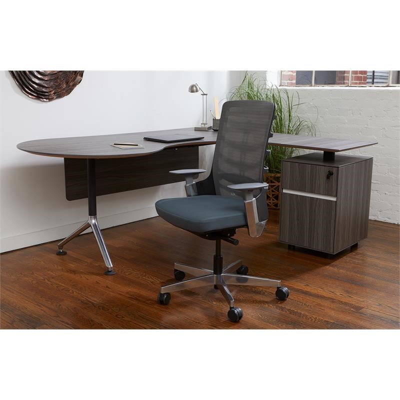 Unique Furniture Seattle Height Adjustable Mesh Back Office Chair in Gray