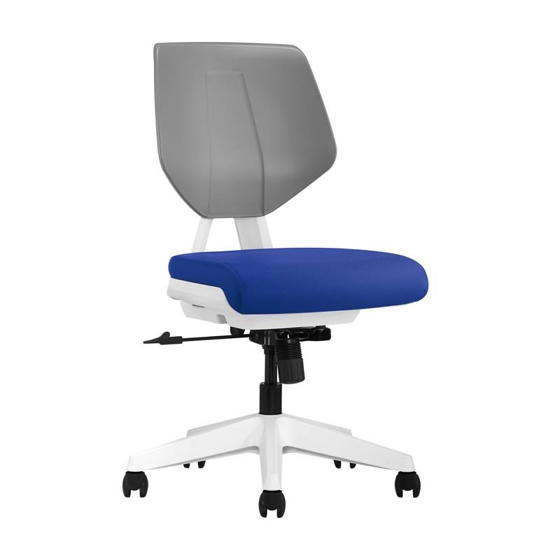 Unique Furniture Fabric Seat and Plastic Back Office Chair in Blue and Gray