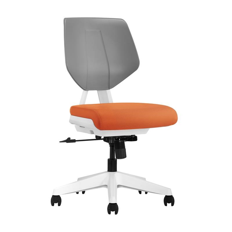 Unique Furniture Fabric Seat Office Chair in Mandarin and Gray Back