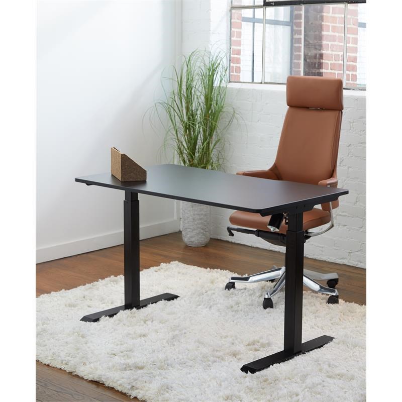 Unique Furniture Electric Height Adjustable Standing Desk in Black Eco Wood