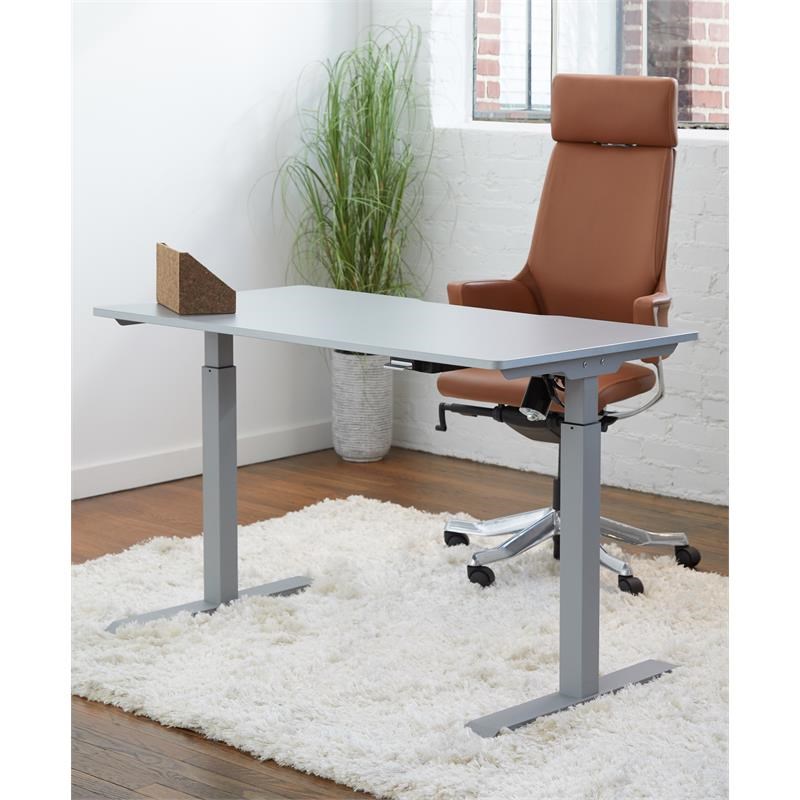 Unique Furniture Electric Height Adjustable Standing Desk in Gray Eco Wood