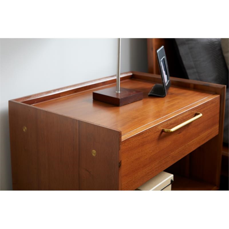 Unique Furniture Denali 1-drawer Acacia Wood Nightstand in Walnut