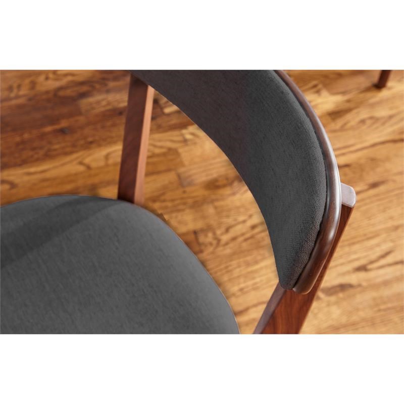 Unique Furniture Tahoe Rounded Back Rest Chair in Walnut Wood