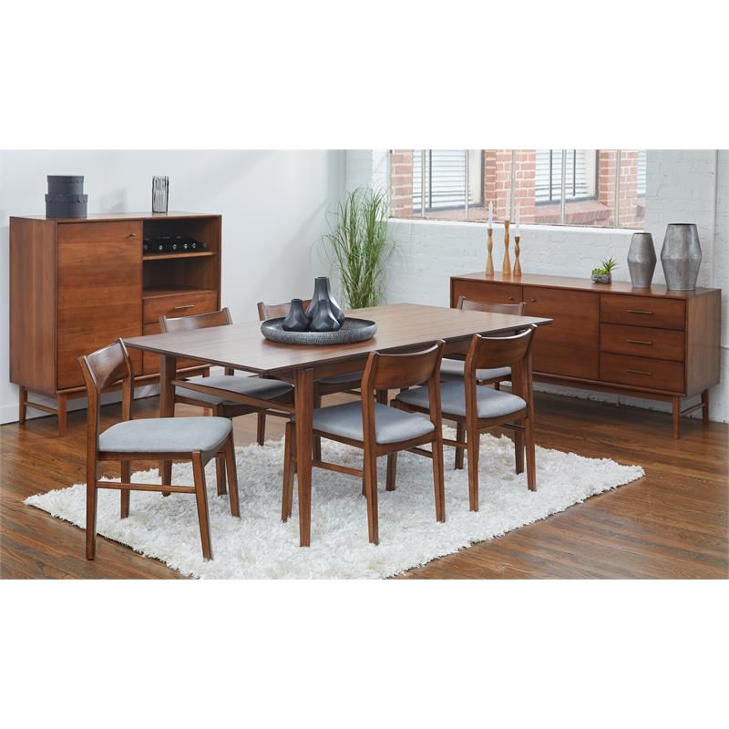 Unique Furniture Lavina Dining Chair in Walnut Wood Finish (Set of 2)
