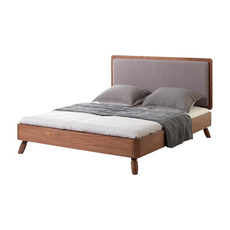 Unique Furniture Tahoe Mid-century Modern Wood King Bed in Walnut