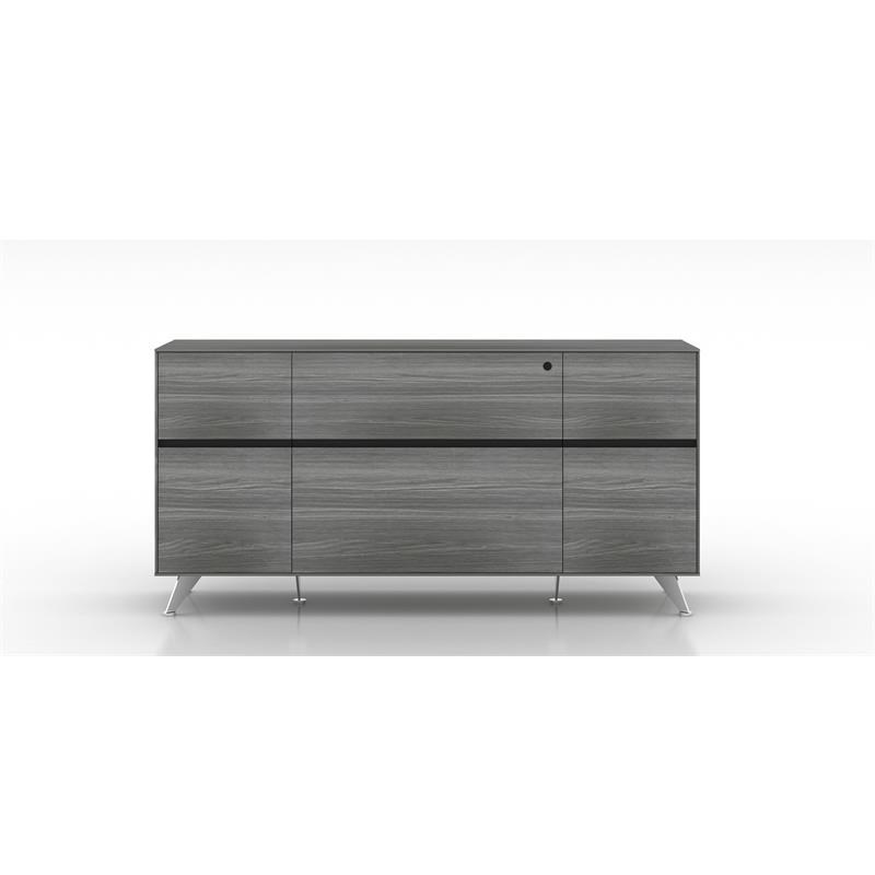 Unique Furniture 350 Credenza With File & Drawer 63x32 Inches in Gray