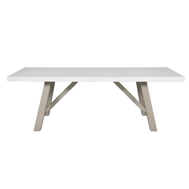Unique Furniture Mills Rectangular Dining Table Concrete Top in Gray