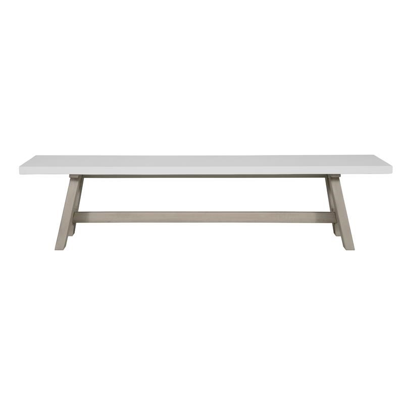 Unique Furniture Mills Contemporary Solid Dining Bench in Gray