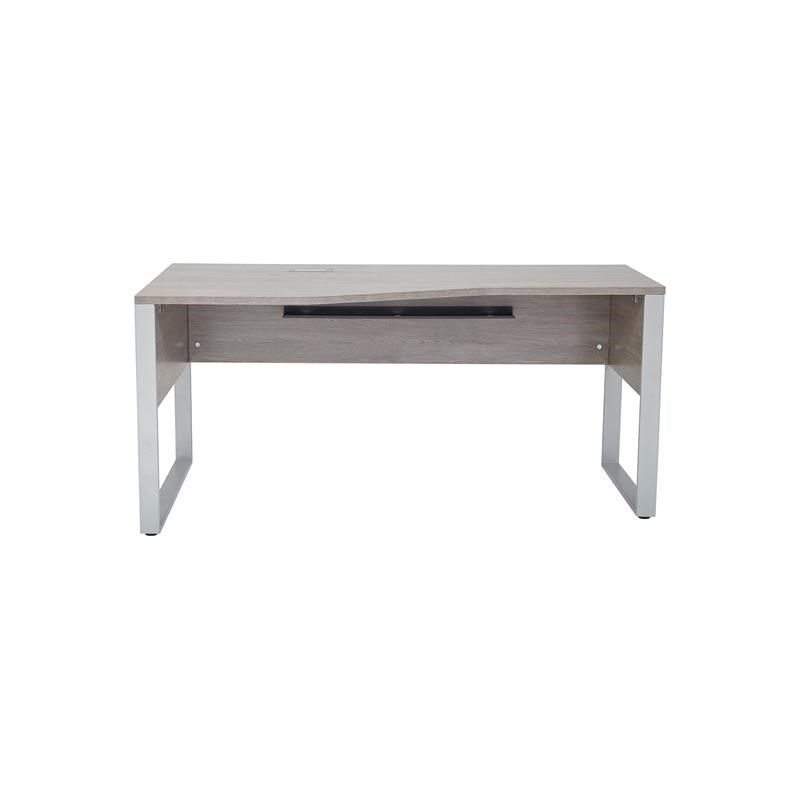Unique Furniture K141L Crescent Desk 63x32/24 Inches in Gray