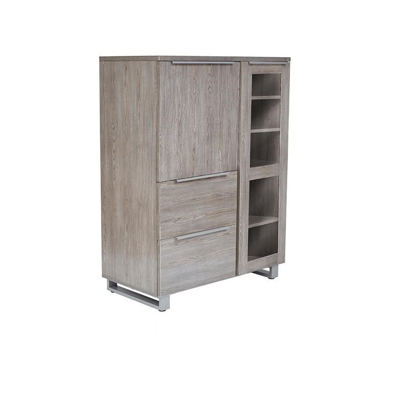 Unique Furniture K118 Contemporary Highboard With Doors in Gray