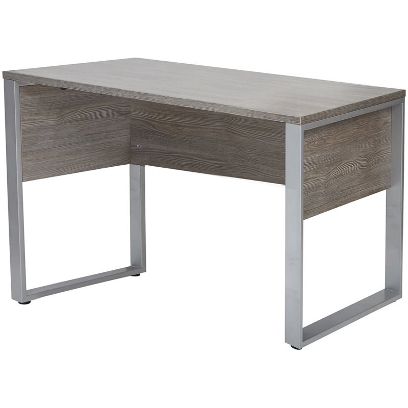 Unique Furniture K149 Transitional Rectangular Wood Desk in Gray