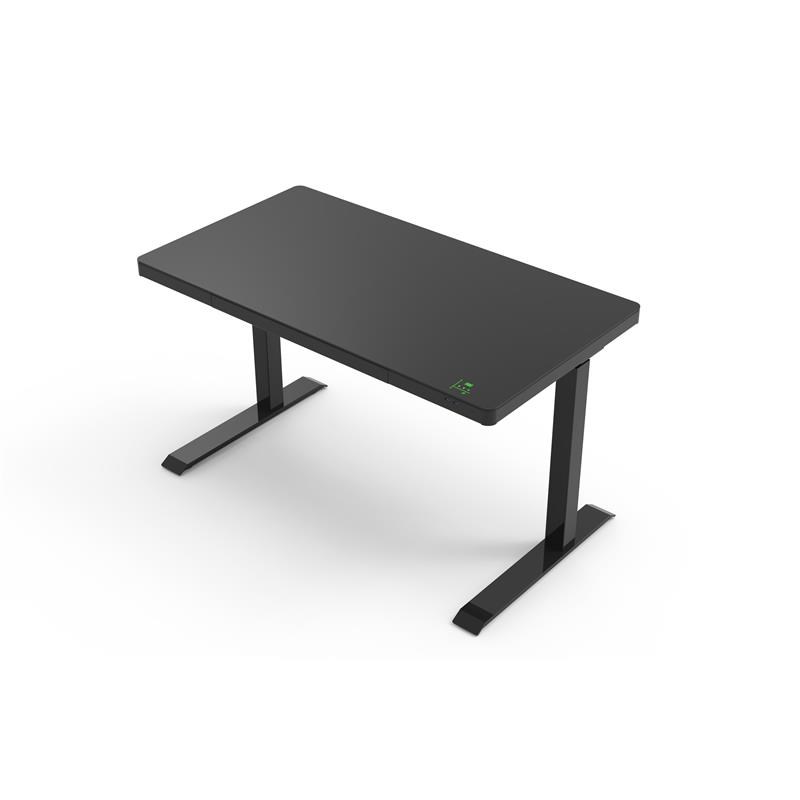 Unique Furniture Contemporary Glass Top Sit Stand Desk in Black