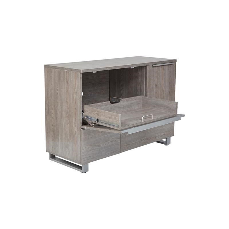 Unique Furniture K119 Transitional Wood Printer Cabinet with 2 Drawers in Gray