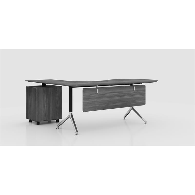 Unique Furniture Executive Desk With RSF Return in Gray