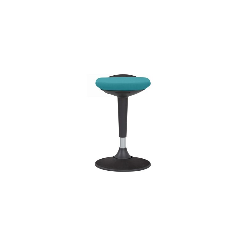 Unique Furniture Contemporary Fabric Seat Sit-Stand Stool in Teal Blue