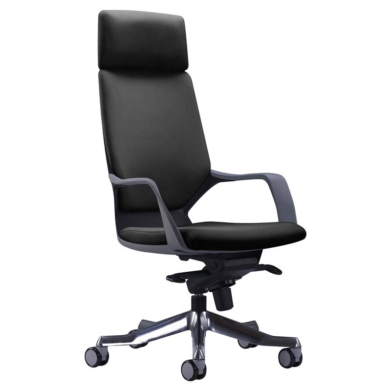 Unique Furniture Contemporary Highback Leather Executive Chair in Black