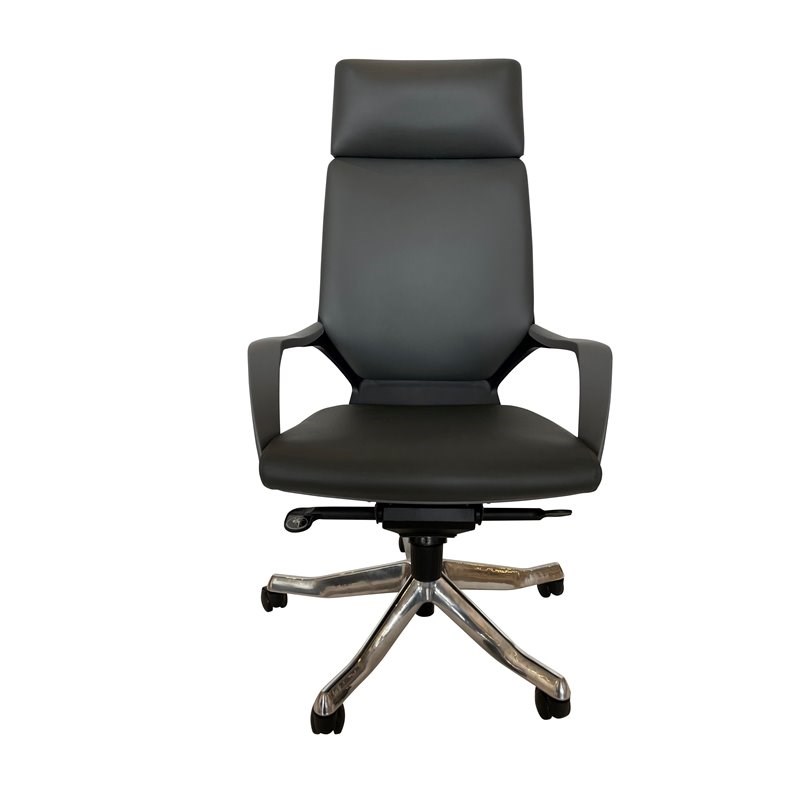 Unique Furniture Contemporary Highback Leather Executive Chair in Gray