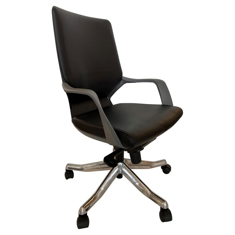 Unique Furniture Contemporary Leather Executive Chair in Black
