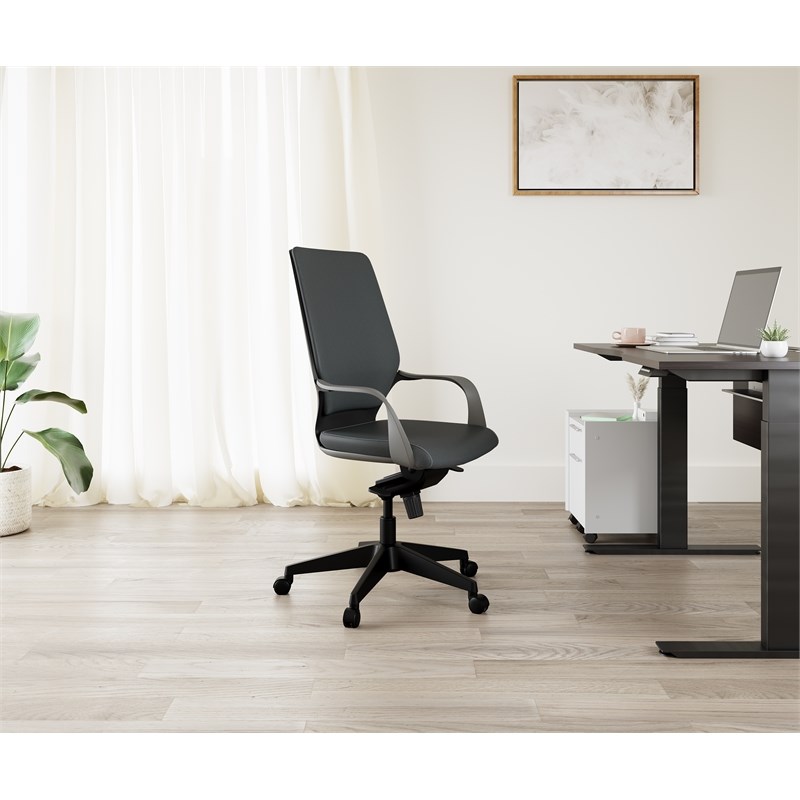 Unique Furniture Contemporary Fabric Seat Office Chair in Gray