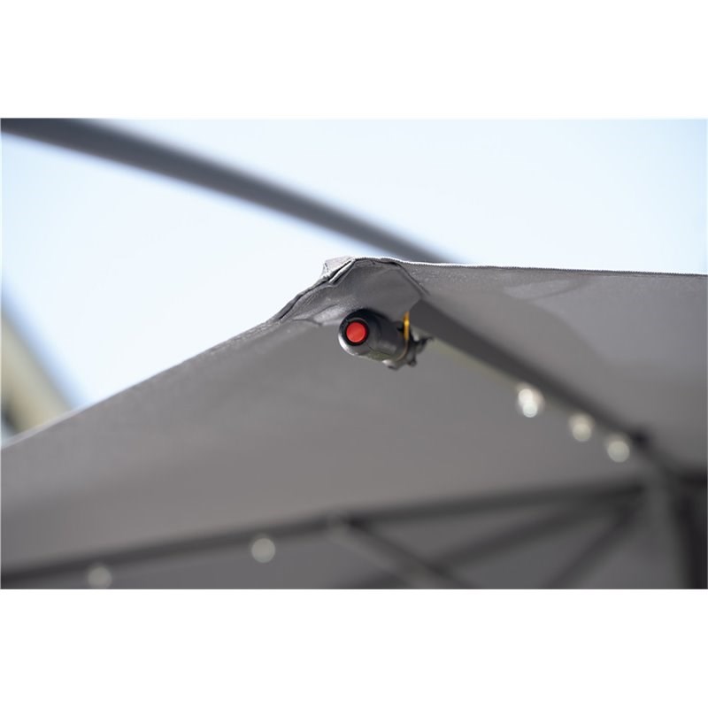 Unique Furniture Aluminum Cantilever Umbrella with LED Lights in Dark Gray