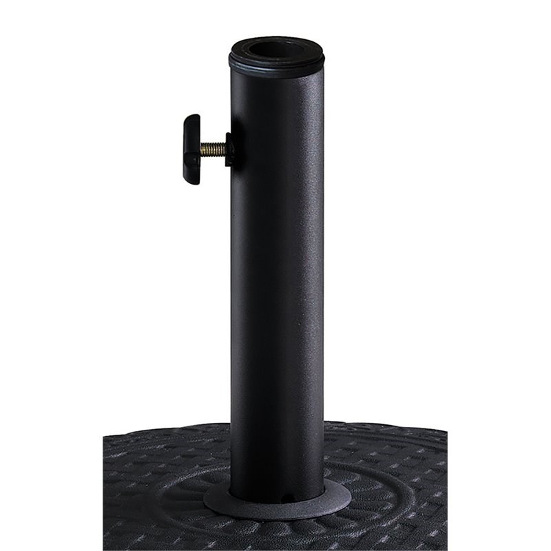 Unique Furniture Round Steel and Concrete Umbrella Base in Black