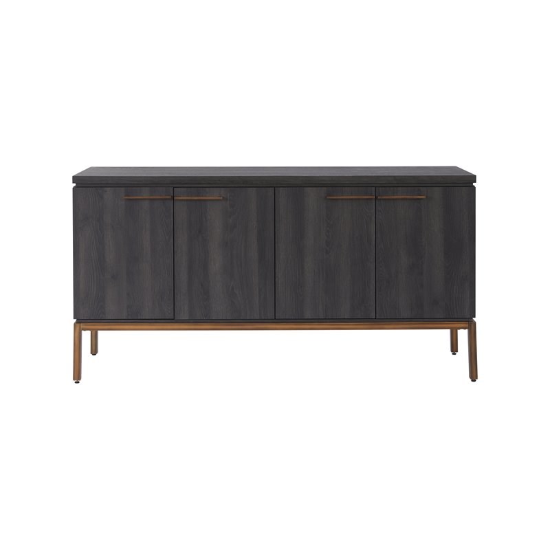 Unique Furniture Lucius Particle Board and Steel Sideboard in Brown/Copper