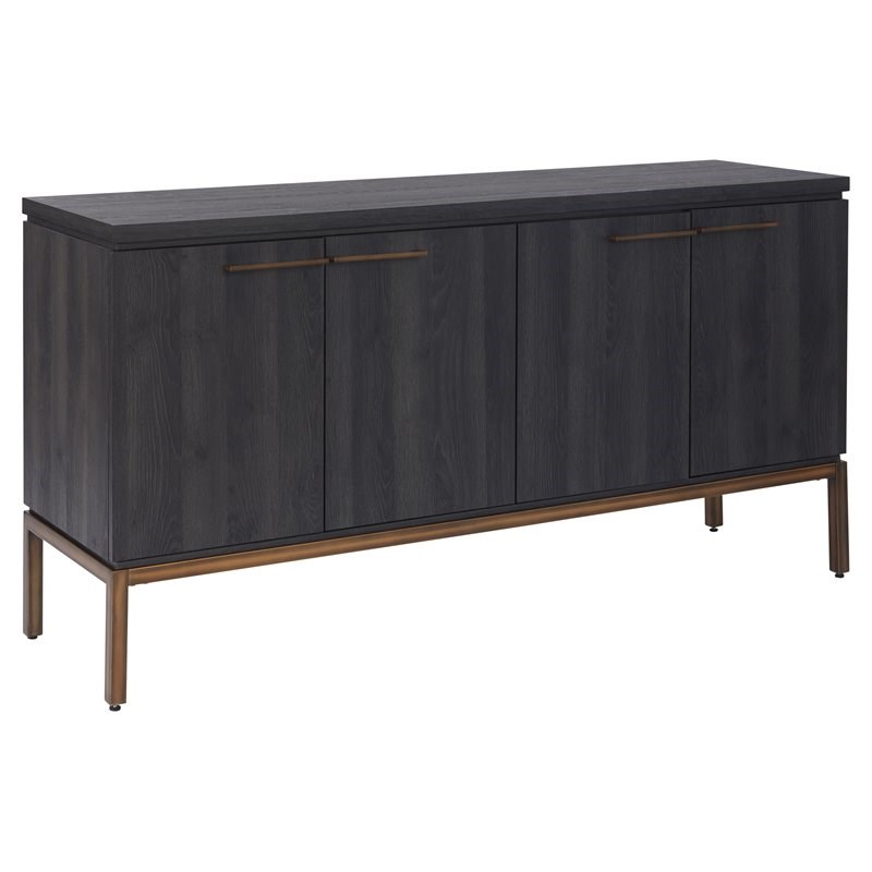 Unique Furniture Lucius Particle Board and Steel Sideboard in Brown/Copper