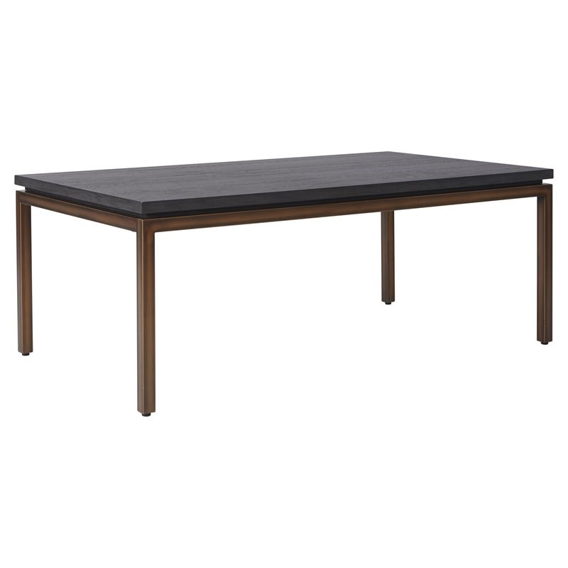 Unique Furniture Lucius Particle Board and Steel Coffee Table in Brown/Copper
