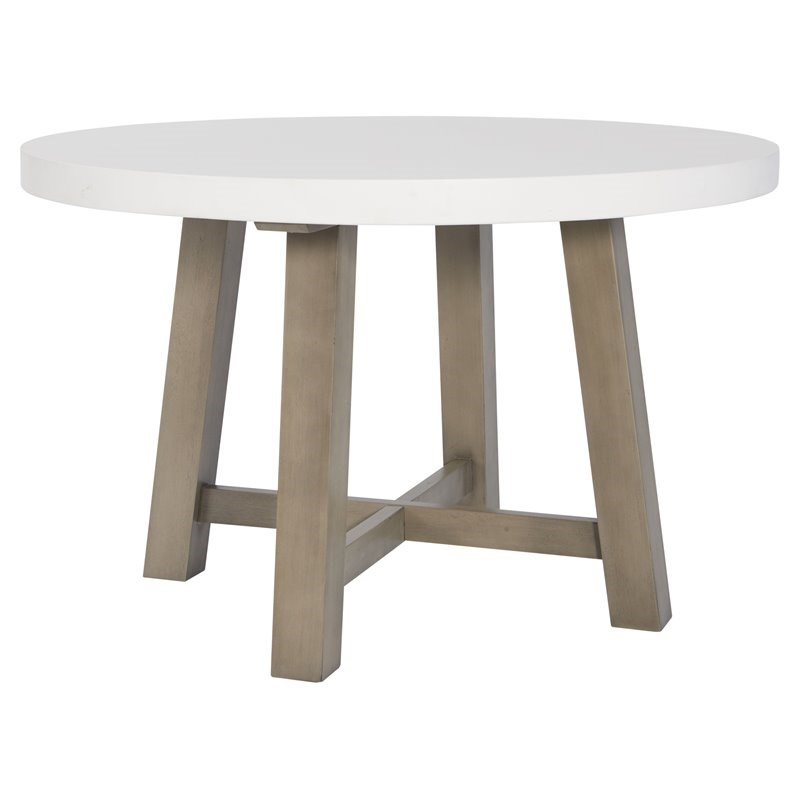 Unique Furniture Mills Contemporary Wood & Concrete Dining Table in Gray/White