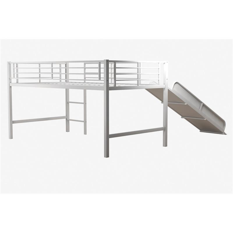 Dhp Junior Loft With Slide In White, Dhp Junior Twin Metal Loft Bed With Slide Instructions