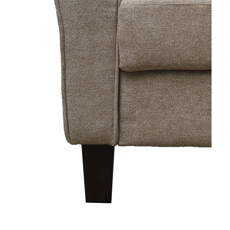 RN Furnishings Button Tufted Chenille Fabric Sofa Light Brown Homesquare