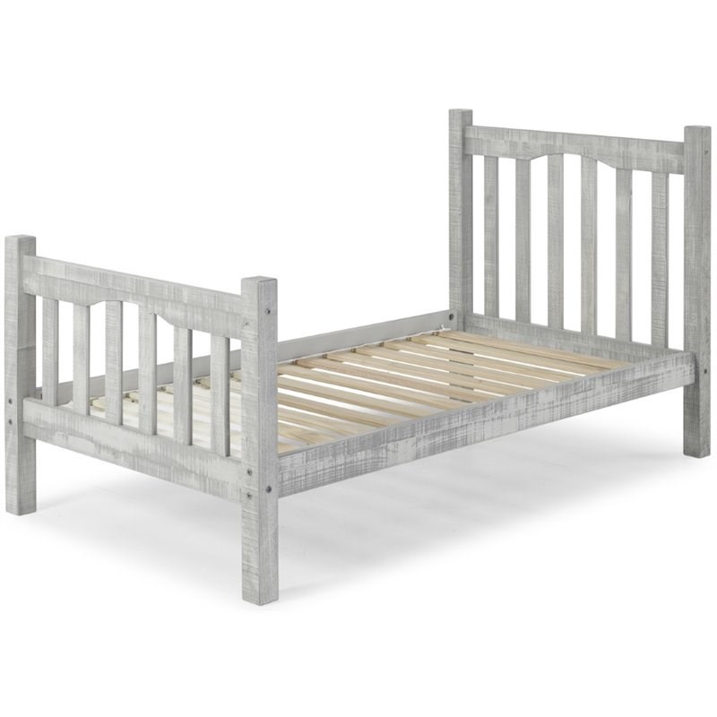 Alaterre Furniture Rustic Mission Wood Twin-size Bed in Rustic Gray