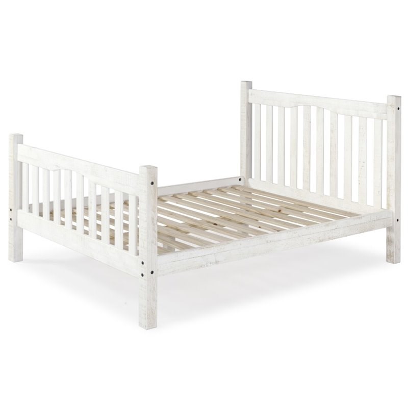 Alaterre Furniture Rustic Mission Wood Full-size Bed in Rustic White
