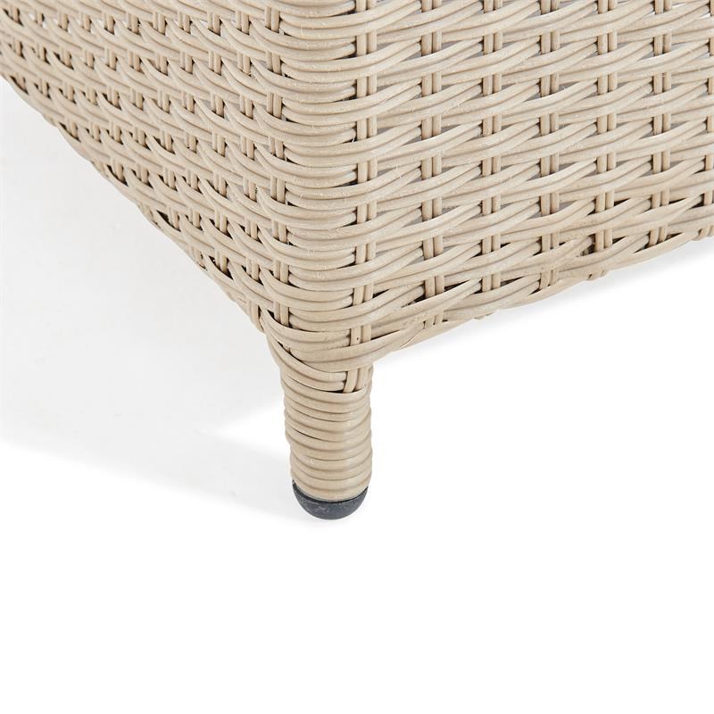 Canaan AllWeather Wicker Outdoor 17"H Square Stools with Cushions Set