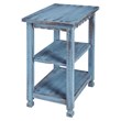 Alaterre Furniture Country Cottage 2-Shelf End Table in Blue Antique Finish