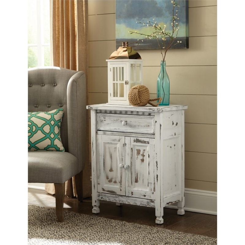 Alaterre Furniture Country Cottage Accent in White Antique