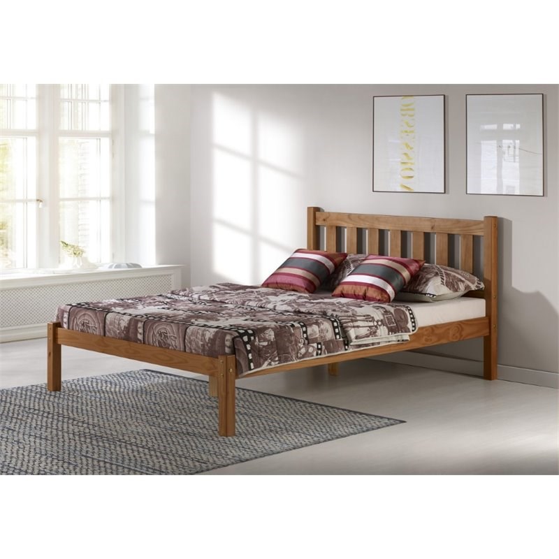 Alaterre Furniture Poppy Full Wood Platform Bed in Cinnamon