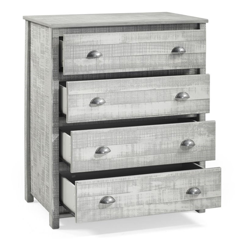 Alaterre Furniture Rustic 4Drawer Wood Chest of Drawers in Rustic Gray