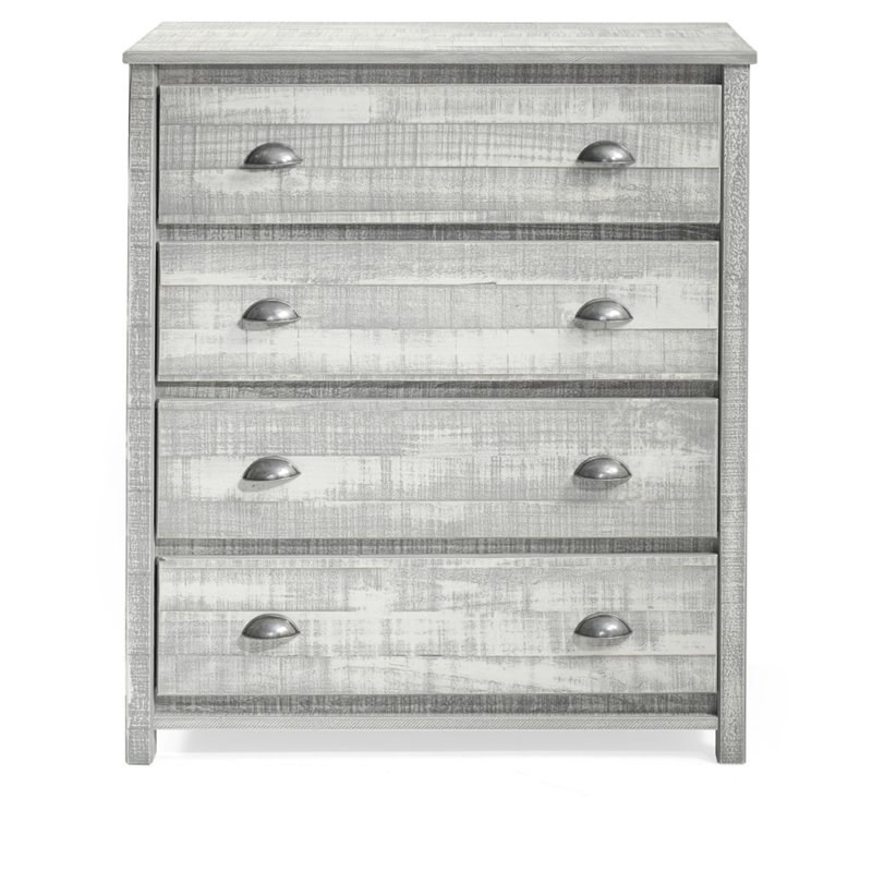 Alaterre Furniture Rustic 4-Drawer Wood Chest of Drawers in Rustic Gray