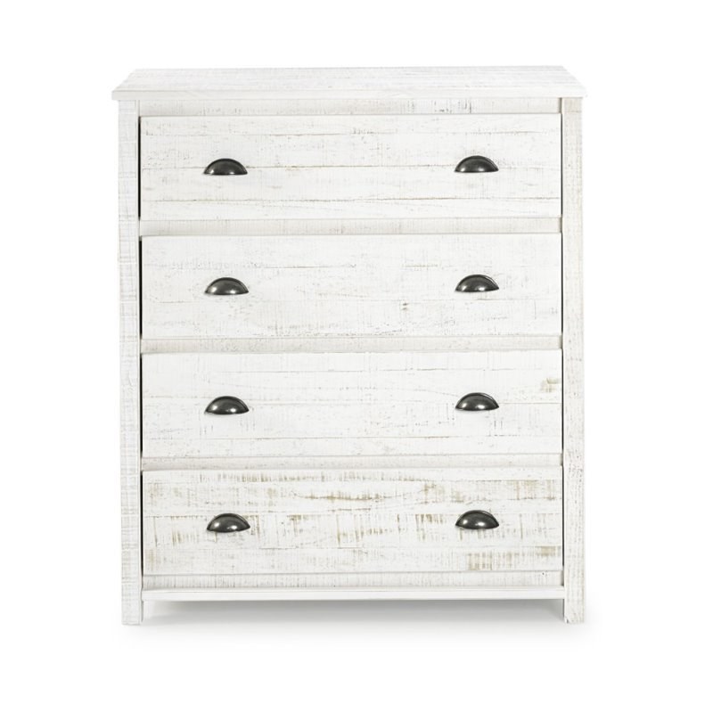 Alaterre Furniture Rustic 4-Drawer Wood Chest of Drawers in Rustic White