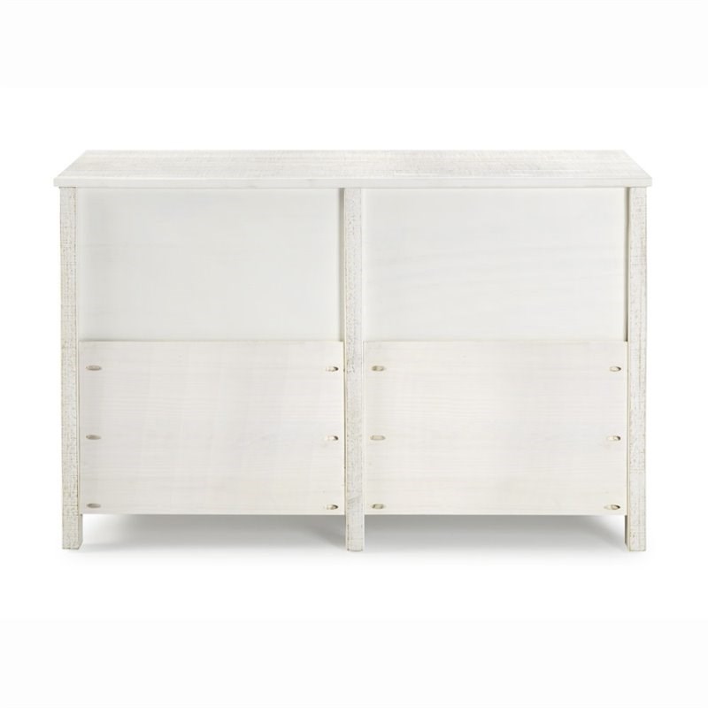 Alaterre Furniture Rustic 6-Drawer Wood Dresser Rustic in White