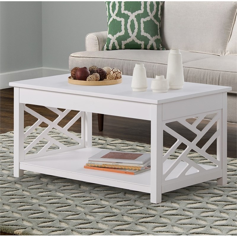 Alaterre Furniture Coventry 36 Inch White Wood Coffee Table