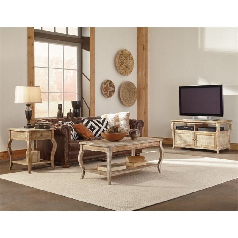 Alaterre Furniture Rustic Reclaimed Coffee Table Driftwood